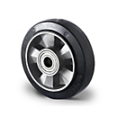 CASCOO built-in wheel BAF4, with wheel ø 125 mm x W 50 mm, aluminum rim, elastic tread, black, double ball bearing, up to 300 kg