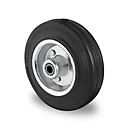 CASCOO Roue encastrable SWS4, avec ø de roue 125 mm x L 38 mm, jante en acier, bande de roulement en caoutchouc plein, noir, roulement à rouleaux, jusqu'à 100 kg