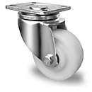 CASCOO zwenkwiel V0Z0, met wiel ø 75 mm x B 32 mm, polyamide velg, polyamide loopvlak, naturel/wit, dubbele kogellager, tot 300 kg