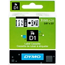 Casete de cinta de escritura DYMO® D1 40913, 9 mm de ancho, blanco/negro