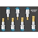 Cassette à outils Hazet 163-243/7, module 1/9, avec jeu d'embouts de tournevis, 7 pièces, L 172 x P 114 x H 35 mm, mousse, noir/bleu