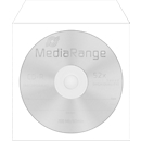 CD/DVD paper sleeves, self-adhesive tab, window, white, 100 pieces