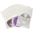 CD/DVD-Vliestaschen, abheftbar, Universal-Lochung, weiß