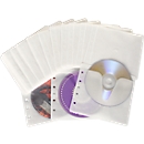 CD/DVD-vliestassen, inbindbaar, universele perforatie, wit