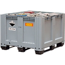 Cemo bac à piles usagées, polyéthylène dur (PEHD), gris/orange, L 1200 x P 1000 x H 760 mm, 610 l, jusqu'à 600 kg