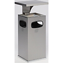 Cendrier poubelle B32, avec toit, bac intérieur inclus, inox