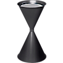 Cendrier sur pied - acier -  Ø 400 x H 700 mm - 15 L - argent vieilli