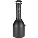 Cendrier sur pied INFINITY™, zone d'élimination des déchets à 360 degrés, avec plaque d'éjection, 330 x 990 mm, inox, noir
