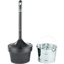 Cendrier sur pied Rubbermaid Aladdin, éteignant les flammes, avec seau intérieur galvanisé, Ø 406 x H 984 mm, 16 l, tôle d'acier, noir