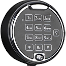 Cerradura electrónica S&G Spartan 1006, para diversas cajas fuertes y armarios de seguridad, 1 código de administrador y 1 de usuario, saliente de 39 mm, Ø 95 mm, negro