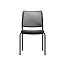 Chaise de réunion to-sync meet mesh,  empilable, sans accoudoirs, dossier en filet, assise rembourrée, noir