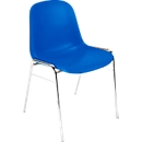 Chaise en forme de coquille Beta, empilable, résistante aux désinfectants, hauteur d'assise 460 mm, bleue