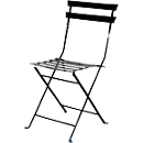 Chaise pliante d'extérieur meet® by Paperflow EDEN, sans accoudoirs, traité anti-UV, L 380 x P 335 x H 440 mm, acier galvanisé, noir-noir, 2 pièces