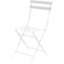 Chaise pliante d'extérieur meet® by Paperflow EDEN, sans accoudoirs, traitement UV, L 380 x P 335 x H 440 mm, acier galvanisé, blanc-blanc, 2 pièces