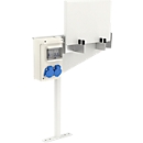 Chargeur de vélo électrique / pédale SVK 250/16, construction en tôle d'acier, prises 250 V/16 A IP 44, protection par fusible séparée, RAL 7035 gris clair