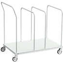 Chariot à carton série TPB, version basse, 3 séparateurs, pour grands cartons