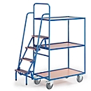 Chariot à étages avec marches, 3 étages