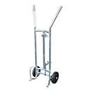Chariot porte-fûts FP-V, acier galvanisé, capacité de charge de 350 kg, pour fûts à bonde en acier de 200 l, pneus en caoutchouc plein