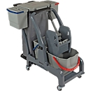 Chariot de ménage CombiX XL Sprintus, 4 seaux/55 L en tout, Support pour sac poubelle, pour l'intérieur, gris