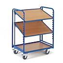 Chariot de préparations de commandes Rollcart, avec 3 étages avec socle, L 820 x l. 620 x H 1350 mm, capacité de charge 200 kg