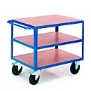 Chariot de transport, 3 surfaces de chargement, 1200 x 800 mm, capacité de charge 500 kg, pour ateliers et usines