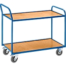 Chariot de transport, avec poignée de poussée inclinée, 2 étages