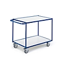 Chariot de transport ESD avec poignée de poussée horizontale, 2 étages, 790 x 490 mm