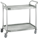 Chariot de transport polyvalent, 2 étages, 1100 x 520 mm, gris clair