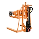 Chariot élévateur pour fûts FHR 600 F BAUER, acier, plage de rotation de 360°, pour fûts jusqu'à 220 l, L 1125 x P 1200 x H 1330 mm, orange