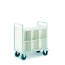 Chariot pour dossiers avec 12 casiers, gris clair (RAL 7035)