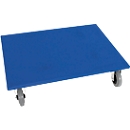 Châssis mobile, L 600 x l. 800 x H 165 mm, capacité de charge 500 kg, avec 4 roues directionnelles, bleu