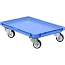 Châssis mobile, roulettes plastique, bleu, 600 x 400 x 125 mm