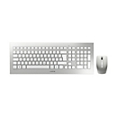 CHERRY DW 8000 - Tastatur-und-Maus-Set - US mit Euro-Symbol - weiß, Silber