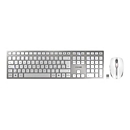 CHERRY DW 9100 SLIM - Tastatur-und-Maus-Set - kabellos - 2.4 GHz, Bluetooth 4.2 - Tschechisch/Slowakish - Weiß/Silber