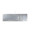 Cherry toetsenbord KC 6000 Slim, QWERTZ, 105 + 6 toetsen, Status leds voor CAPS LOCK, NUM & SCROLL, zilver