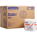 Chiffons essuie-tout WYPALL®, technologie Hydroknit, 1 épaisseur, Pliés 1/4, blanc, 12 paquets de 76 feuillets