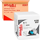 Chiffons essuie-tout WYPALL®, technologie Hydroknit, 1 épaisseur, Pliés 1/4, blanc, 12 paquets de 76 feuillets