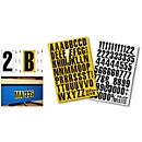 Chiffres et lettres magnétiques, pour surface métalliques, format A4, jaune