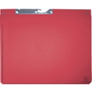 Classeur à levier Exacompta, pour 2 agrafages à gauche ou à droite, plié, poche extensible, carton recyclé, rouge, 25 pièces