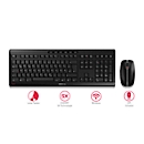 Clavier sans fil avec souris CHERRY STREAM DESKTOP, clavier AZERTY extra silencieux, souris 6 boutons &amp; roulette de défilement, 1000-2400 dpi, jusqu'à 10 m, récepteur USB, noir