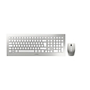 Clavier sans fil avec souris DW 8000 Cherry, QWERTZ, 1000/2000 dpi, portée de 10 m, avec récepteur et piles blanc-argent