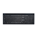Clavier USB Kensington Advance Fit™ K72357DE, modèle allemand en taille réelle, pieds repliables à 30°, avec câble USB, noir mat