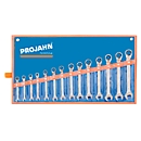 Clés à cliquet GearTech Projahn, 14 p., 6 - 19 mm, bouton de déblocage, métrique, 72 dents