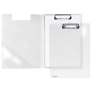 Clipboard folder A4, Clamp with plastic corners, Triangular transparent pocket inside, PP, transparent matt