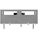 Cloison acoustique de bureau BE Safety Screen U-Form, avec fenêtre acrylique, épaisseur 10 mm, L 140 x P 80 x H 60 mm, gris clair