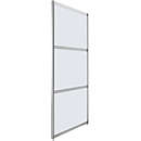 Cloison de séparation haute,en 3 parties, L 1000 x H 1980 mm, verre ESG transparent