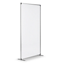 Cloison de séparation magnetoplan, L 1000 x P 350 x H 1800 mm, acrylique double face/métal, sans bande magnétique, base en T, blanc