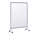 Cloison de séparation mobile contre les projections buccales - modèle B, verre acrylique, épaisseur 3 mm, L 1200 x P 390 x H 1800 mm, avec roulettes.