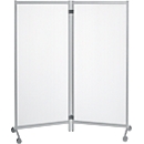 Cloison mobile, résistante aux désinfectants, 2 éléments, semi-transparente