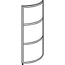 Cloison ronde et haute, verre synthétique